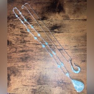 Elegant Silver and Blue Necklace